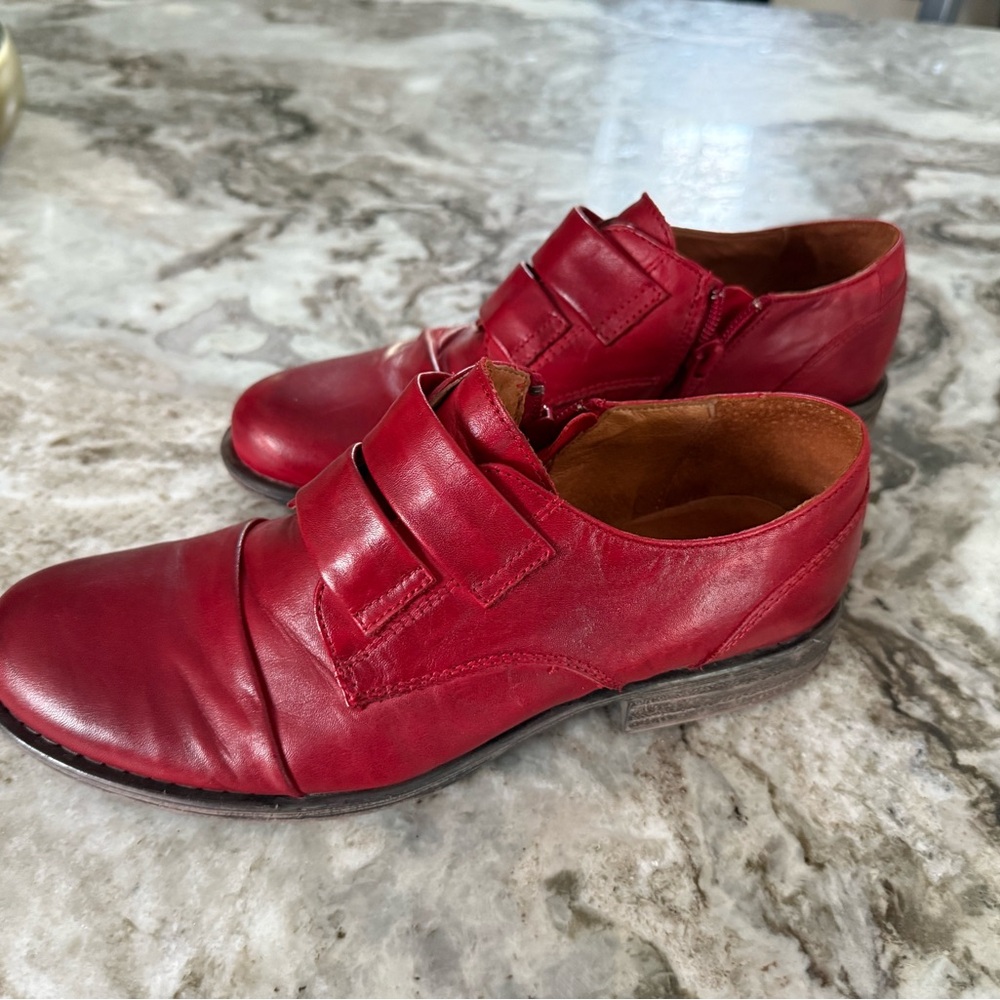 Vibrant Red Leather Loafers